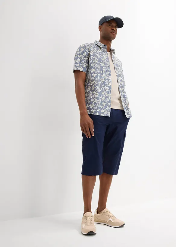 Bermuda cargo in misto lino, regular fit, bonprix