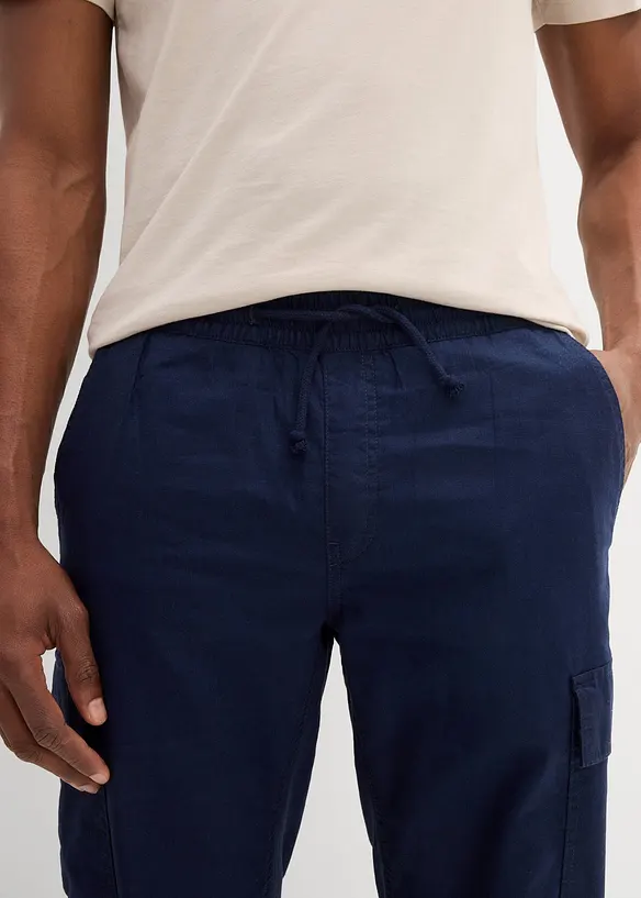 Bermuda cargo in misto lino, regular fit, bonprix