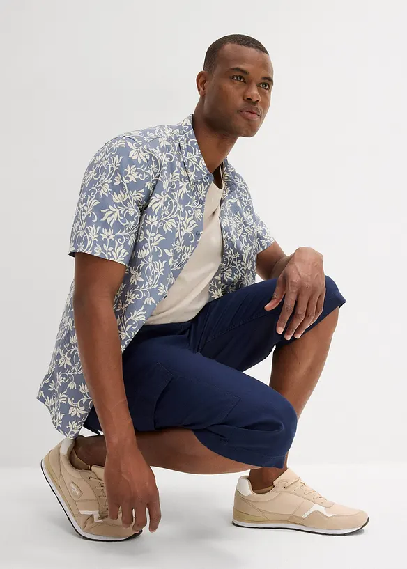 Bermuda cargo in misto lino, regular fit, bonprix