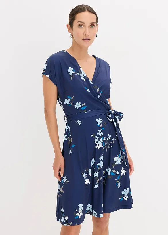 Abito in jersey con effetto a portafoglio, bonprix