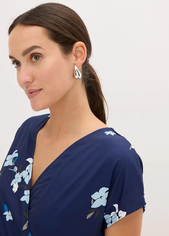 Abito in jersey con effetto a portafoglio, bonprix