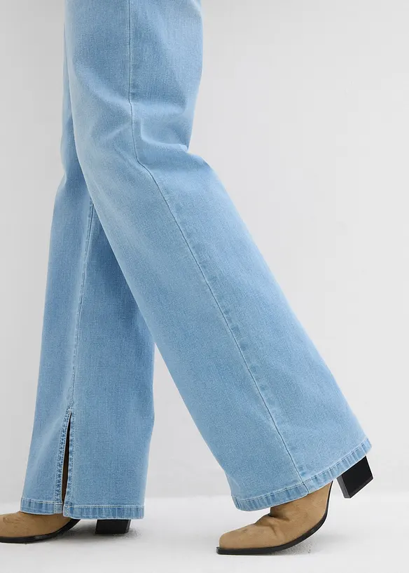 Jeans straight con spacco, vita alta, bonprix