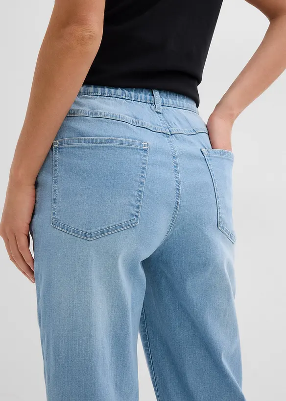 Jeans straight con spacco, vita alta, bonprix