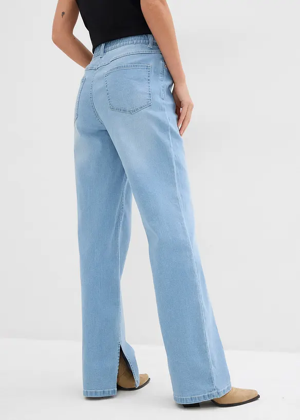 Jeans straight con spacco, vita alta, bonprix