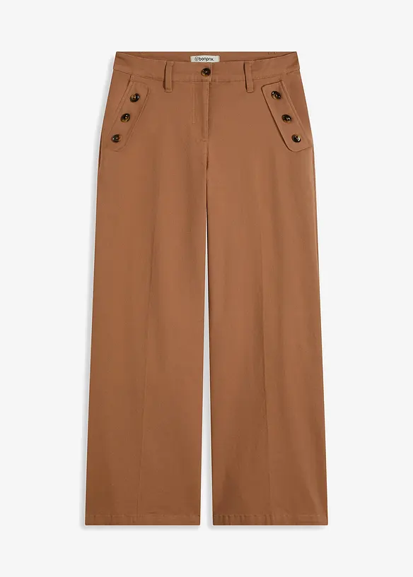 Pantaloni in twill con bottoni decorativi, bonprix