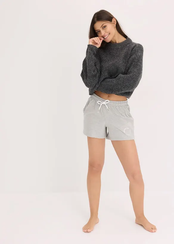 Pantaloni corti da casa in felpa (pacco da 2), bonprix