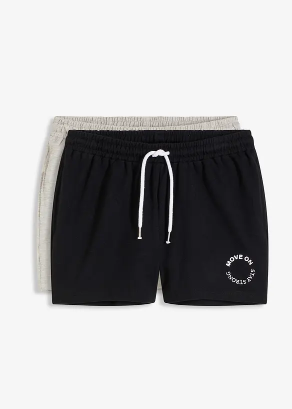 Pantaloni corti da casa in felpa (pacco da 2), bonprix