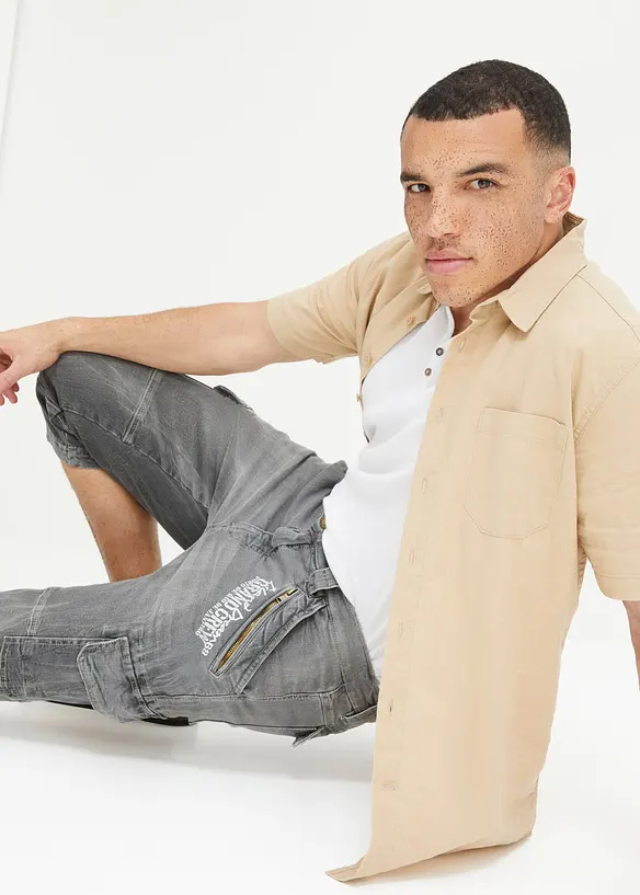 Jeans a pinocchietto con tasche cargo, loose fit, bonprix