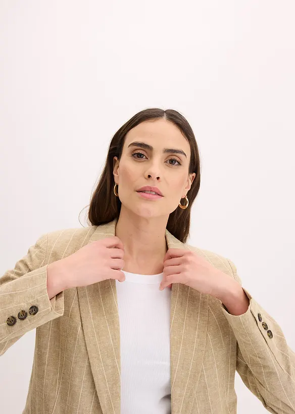 Blazer in misto lino, bonprix
