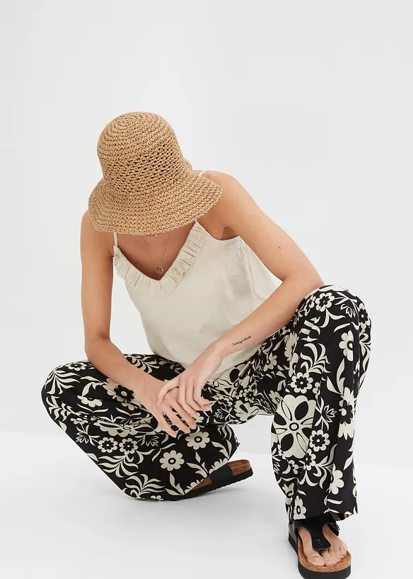 Pantaloni larghi in viscosa fluente, bonprix