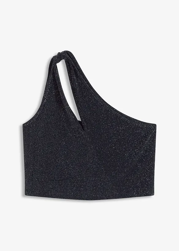 Top monospalla con motivo twist, bonprix