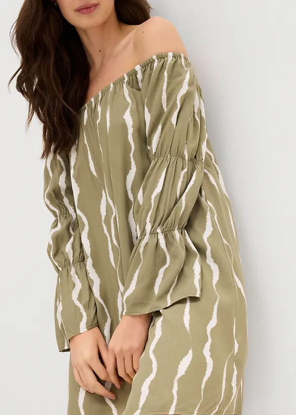 Abito con spalle scoperte in viscosa fluente, bonprix