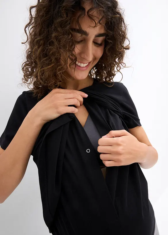 Maglia prémaman / da allattamento 2 in 1 in cotone biologico (pacco da 2), bonprix