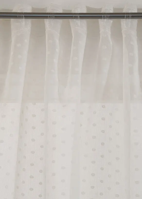 Tenda trasparente con jaquard a pois (pacco da 1), bonprix