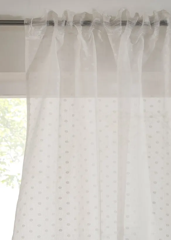 Tenda trasparente con jaquard a pois (pacco da 1), bonprix