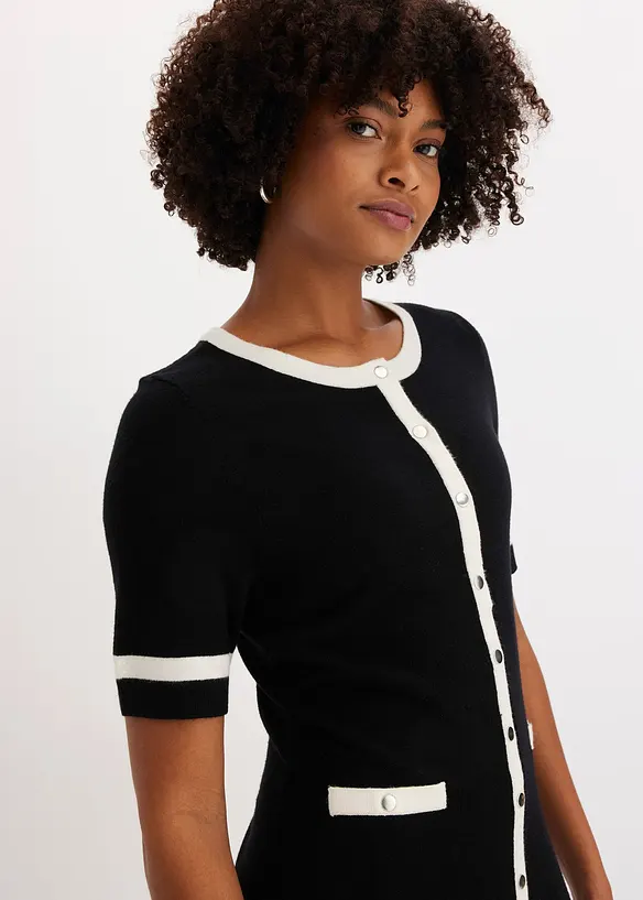 Abito in maglia con bottoni, bonprix