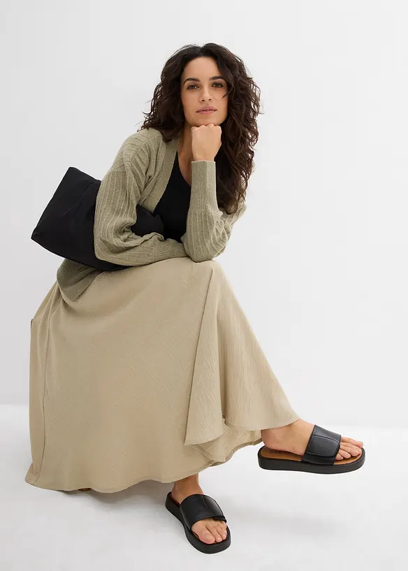 Gonna midi con cinta comoda, bonprix