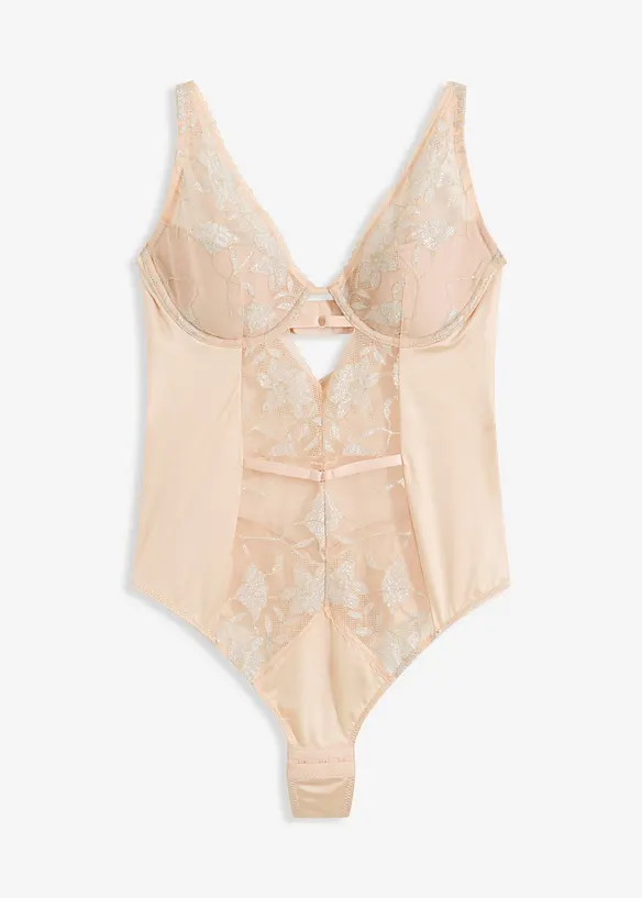 Body a perizoma con ferretto ed effetto lucido, bonprix