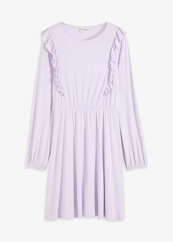 Abito di jersey con volant, bonprix
