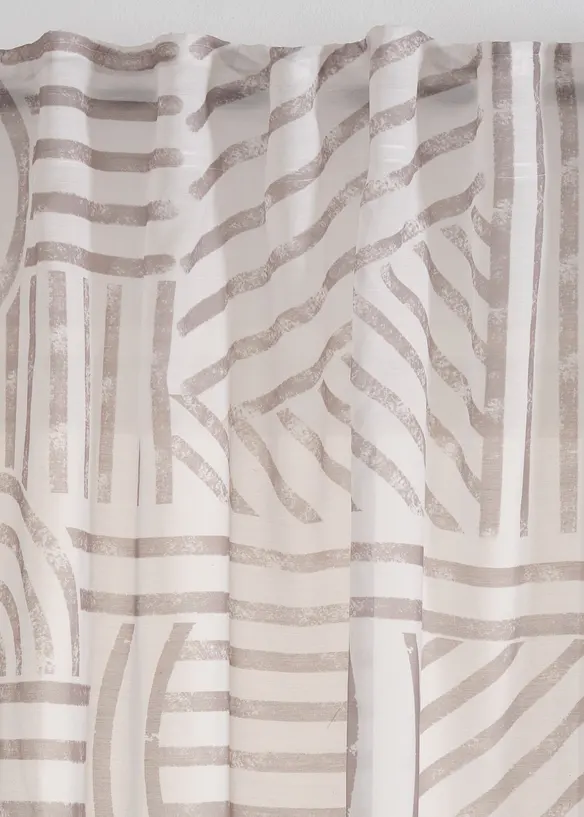 Tenda trasparente in fantasia grafica (pacco da 1), bonprix