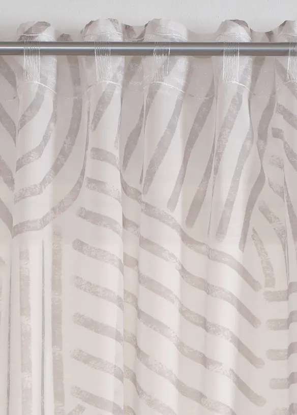 Tenda trasparente in fantasia grafica (pacco da 1), bonprix