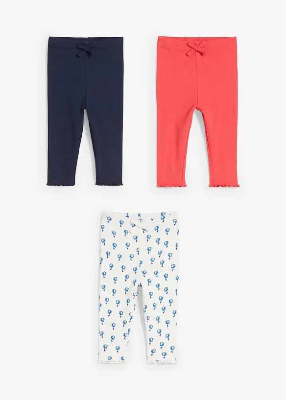 Leggings a coste con cotone biologico (pacco da 3), bonprix