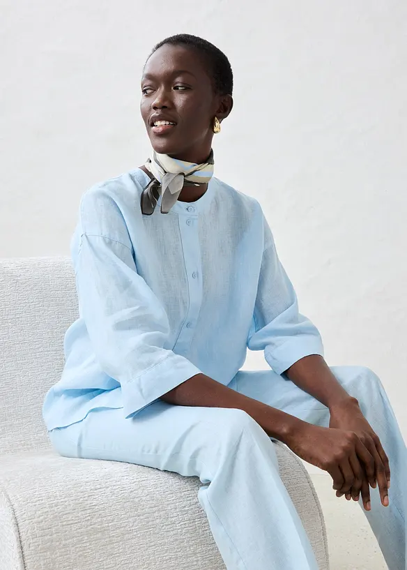 Blusa oversize in puro lino, bonprix