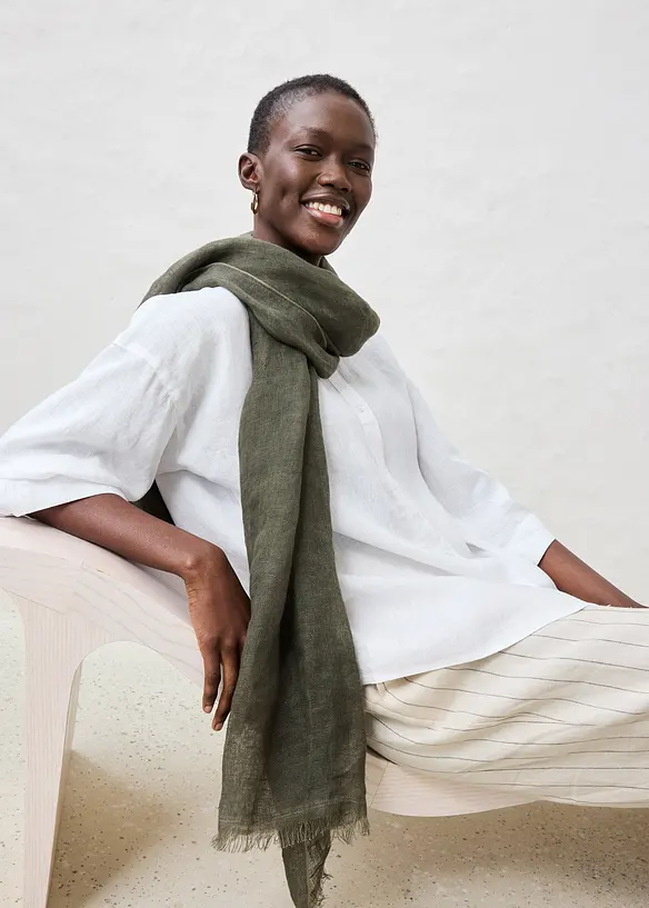Blusa oversize in puro lino, bonprix