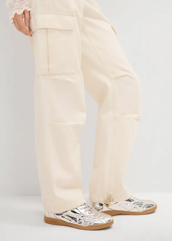 Pantaloni cargo in puro cotone, bonprix