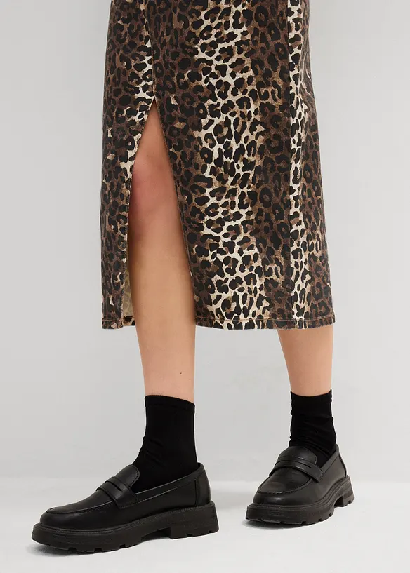 Gonna di jeans in cotone elasticizzato, bonprix