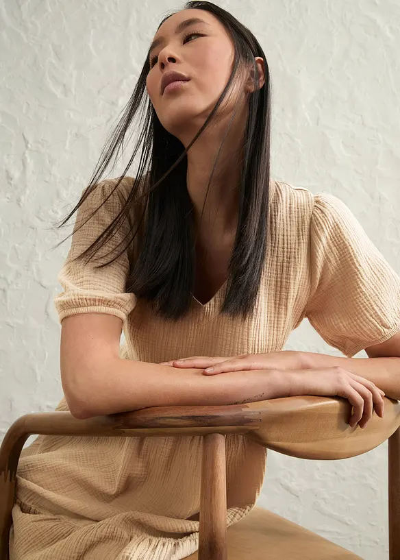 Abito oversize in mussola di cotone, bonprix