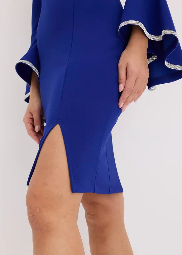 Abito con spalle scoperte in crêpe strutturato, bonprix