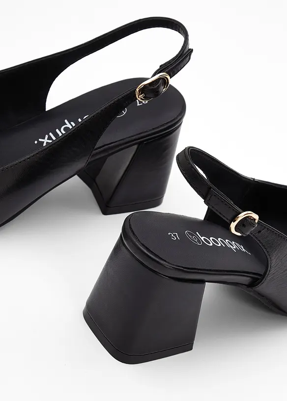 Décolleté slingback in pelle, bonprix