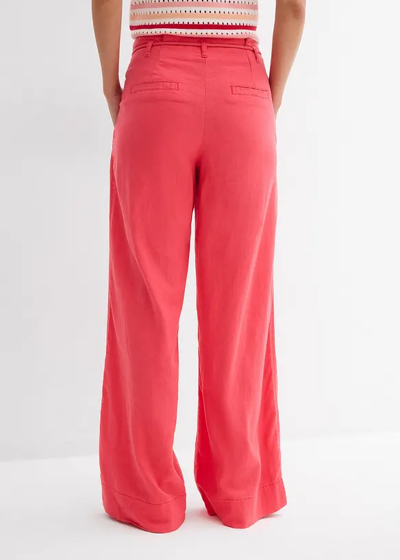 Pantaloni paper bag in misto lino leggero, bonprix