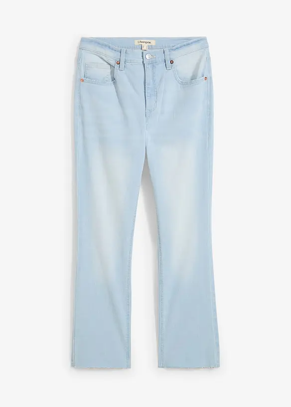 Jeans flared cropped, vita alta, bonprix