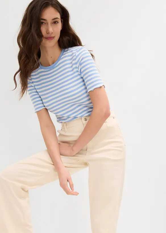 Jeans straight low stretch, vita alta, bonprix