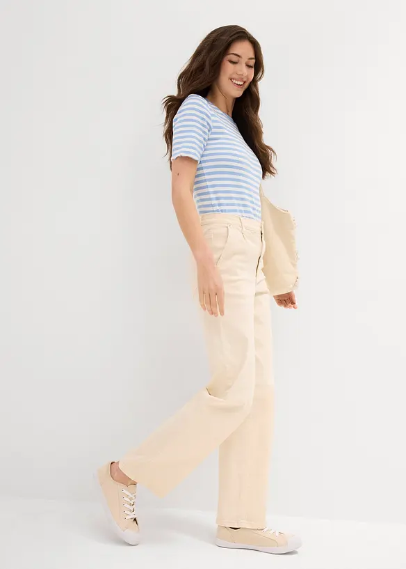 Jeans straight low stretch, vita alta, bonprix
