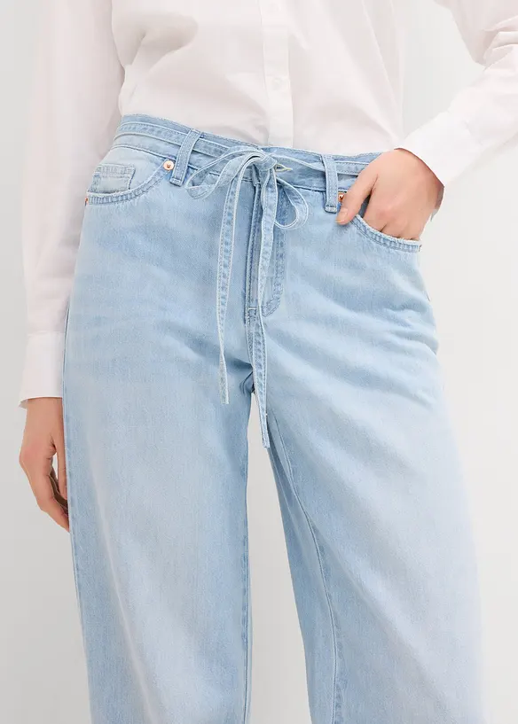 Jeans wide leg con cintura, vita media, bonprix