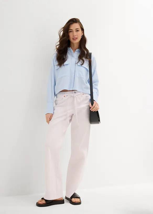 Jeans wide leg con cintura, vita media, bonprix