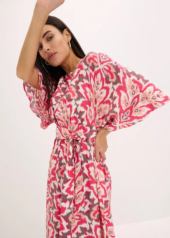 Abito midi in misto viscosa fantasia, bonprix