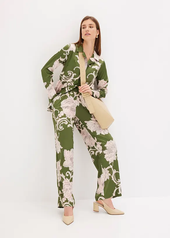 Pantaloni a palazzo in satin fluente, bonprix
