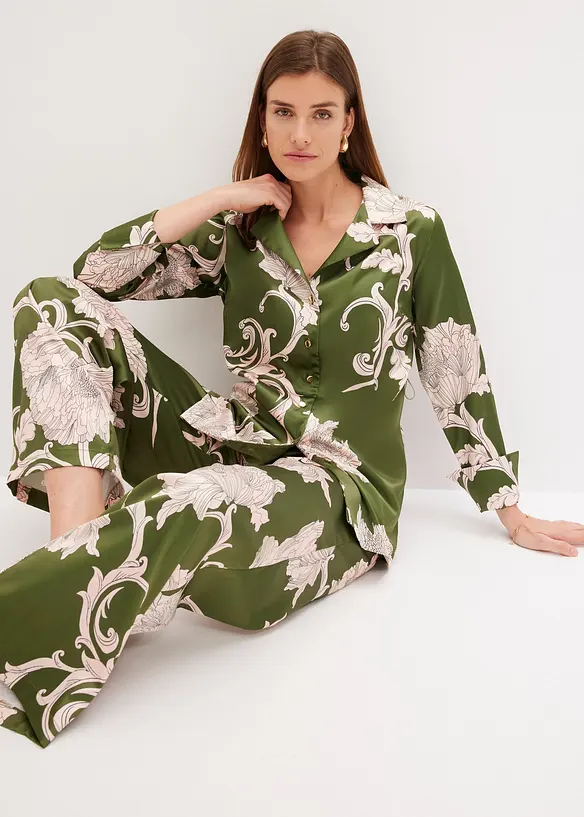 Blusa in satin fantasia, bonprix