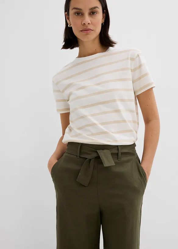 Pantaloni culotte in misto lino leggero, bonprix