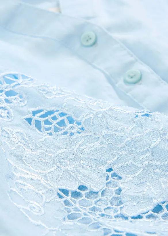 Tunica in puro lino con ricami traforati, bonprix