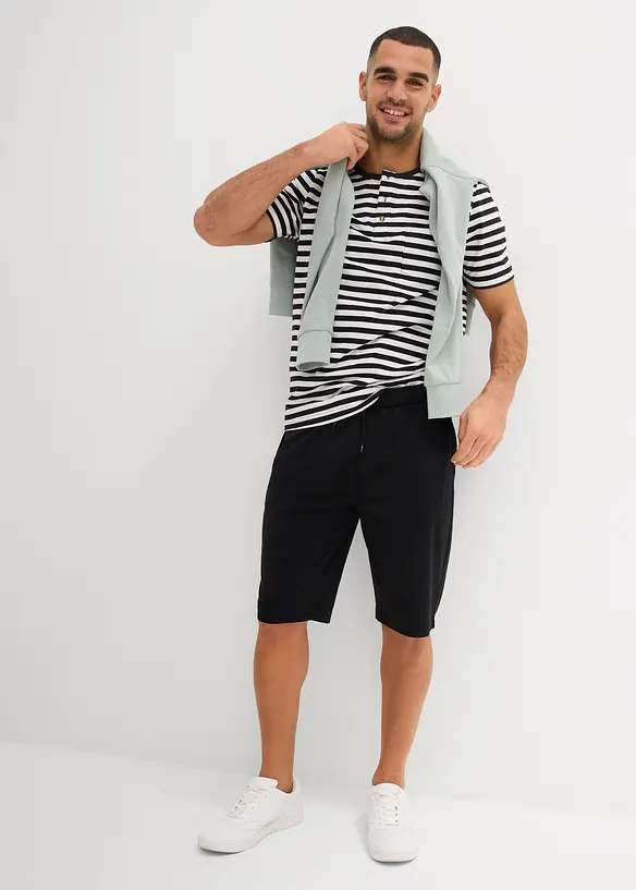 Maglia serafino a maniche corte in puro cotone biologico (pacco da 2), bonprix
