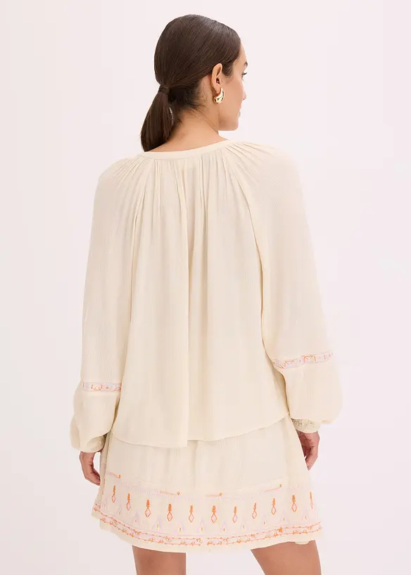 Blusa oversize con ricamo, bonprix