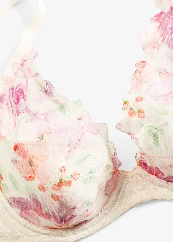 Reggiseno con coppe preformate e ricami stampati, bonprix