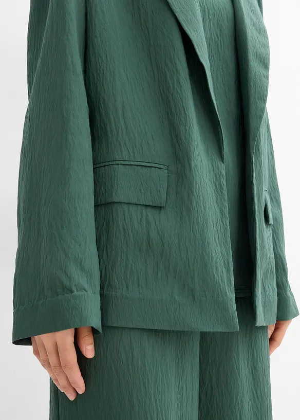 Blazer in misto viscosa crinkle strutturato, bonprix