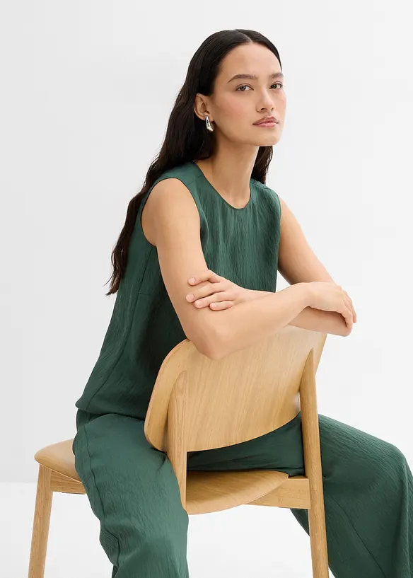 Top in misto viscosa crinkle, bonprix