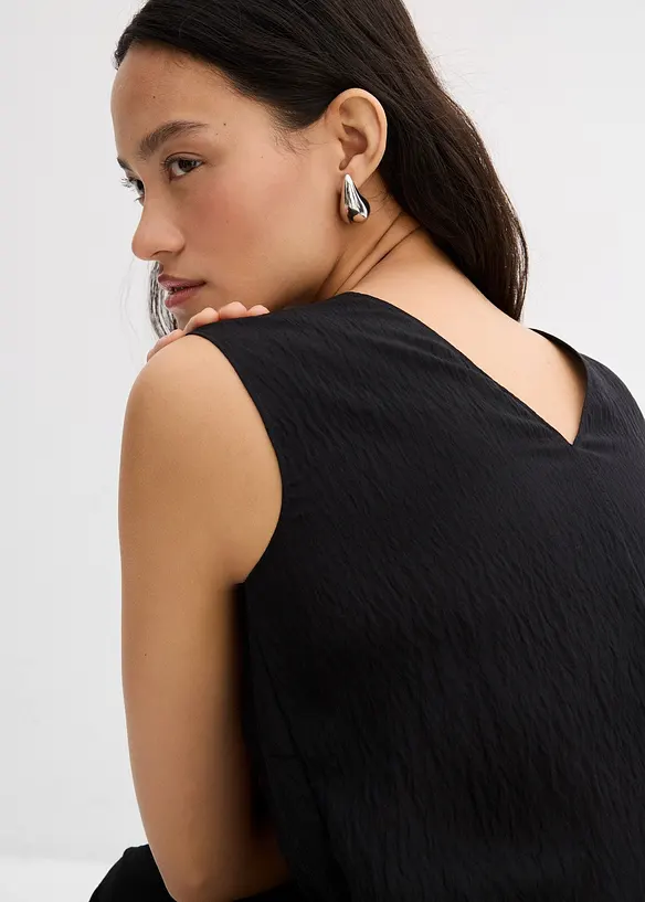 Top in misto viscosa crinkle, bonprix